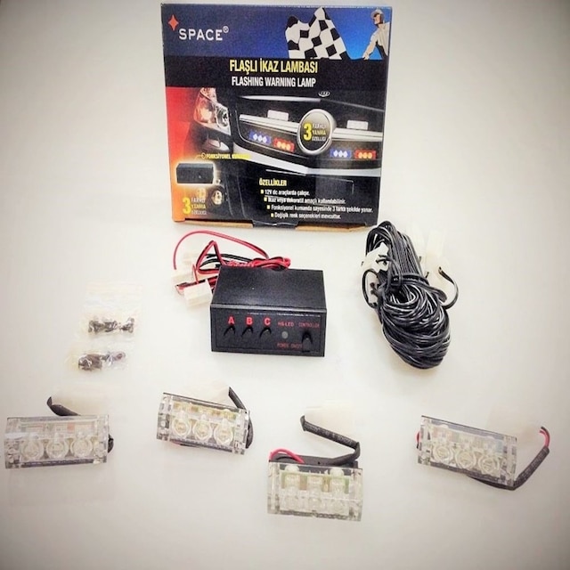 Space Flaşlı Ikaz Lambası Mavi / Lapa27