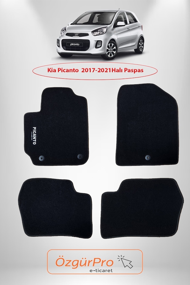 Rizline Kia Picanto 2017-2021 Klipsli Halı Paspas Araca Özel