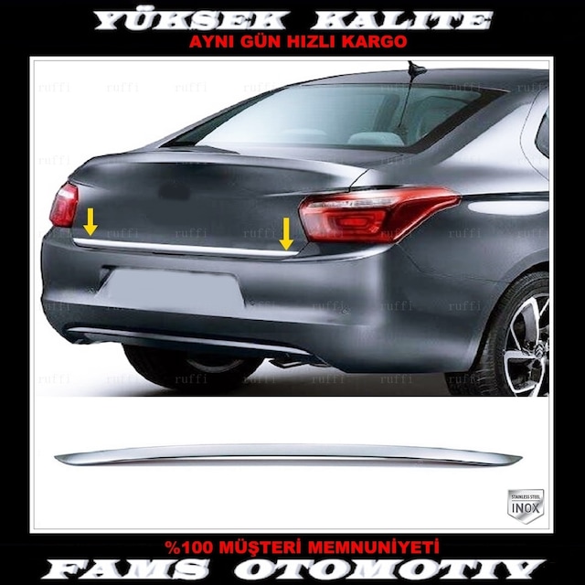 Peugeot 301 Krom Bagaj Alt Çıtası 2012 Üzeri P.Çelik N11.2939