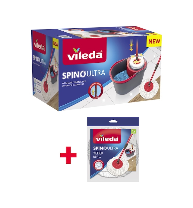 Vileda Spino Ultra Otomatik Temizlik Seti + Spino Yedek Paspas
