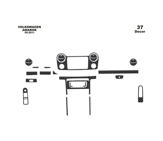 Volkswagen Amarok Torpido Kaplama 2010- 37 Parça Karbon
