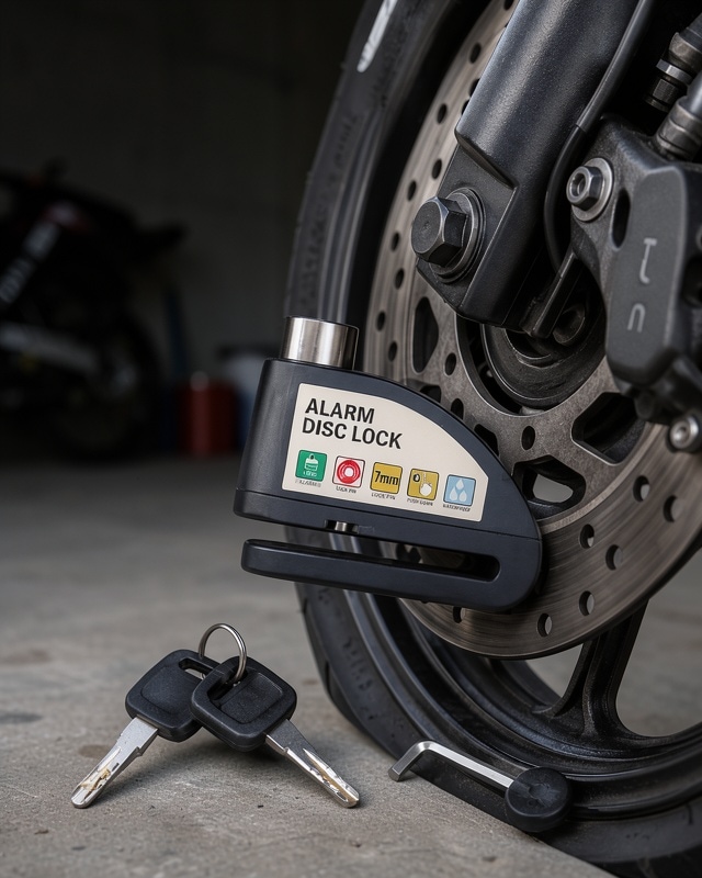 Disk Fren Kilidi 110 Db Alarmlı Su Geçirmez Çelik Gövde Xuczzzmotorkilit-2