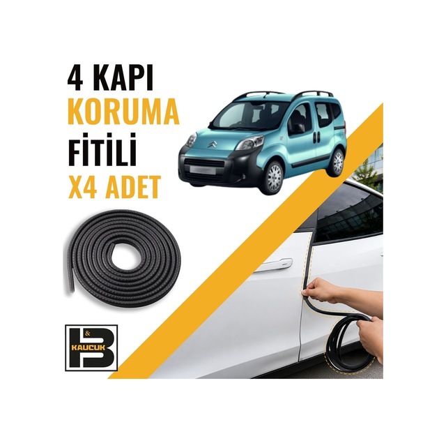 Citroen Nemo Kapı Koruma Fitili-4 Kapı-siyah-bm2448