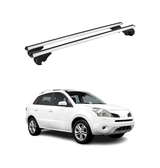 Renault Koleos I 2007-2016 Arası Uyumlu Port Bagaj Taşıyıcı Ara Atkı Alüminyum Gümüş 2 Parça