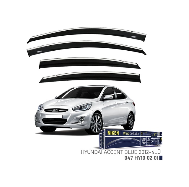 Hyundaı Accent Blue Cam Rüzgarlığı Kromlu 4&apos Lü 2012+ Sonrası
