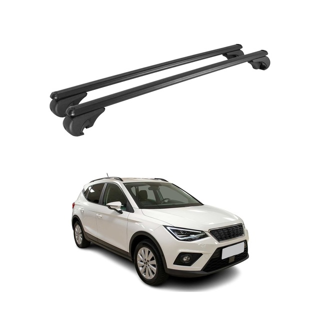 Seat Arona 2017-2027 Arası Uyumlu Port Bagaj Taşıyıcı Ara Atkı Alüminyum Siyah 2 Parça
