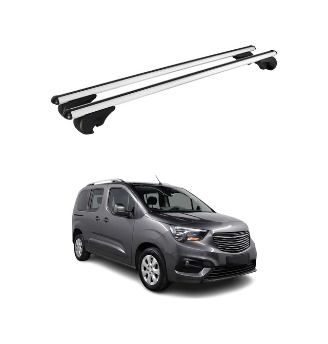 Opel Combo E 2018-2027 Arası Uyumlu Port Bagaj Taşıyıcı Ara Atkı Alüminyum Gümüş 2 Parça