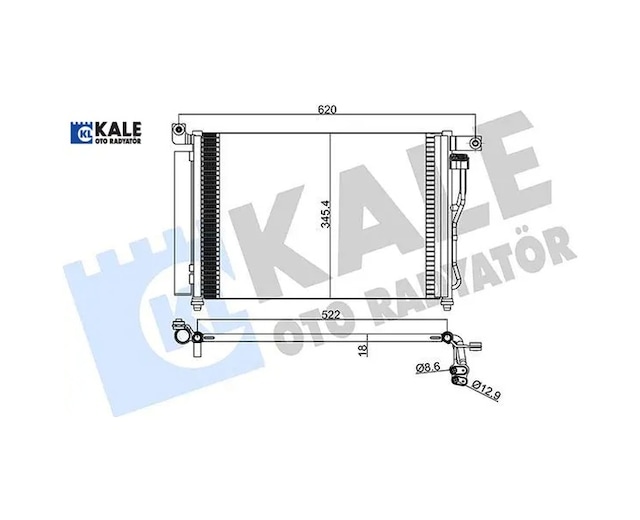 Klima Kondenseri Accent-accent Iıı Era 06 Al/al 580x350x18 Kale Radyatör 976061e300/ 976061e000