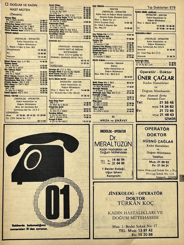 İzmir 1982-1983 Meslek Reklam İlanı Efemera S579 Teşhir Ürün