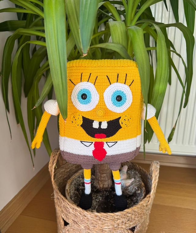 Dev Sünger Bob Sponge Bob AMİGURUMİ 35 CM