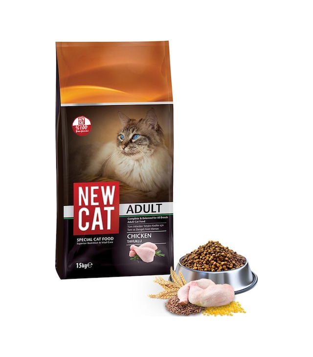 Newcat Tavuklu Yetişkin Kedi Maması 15 KG