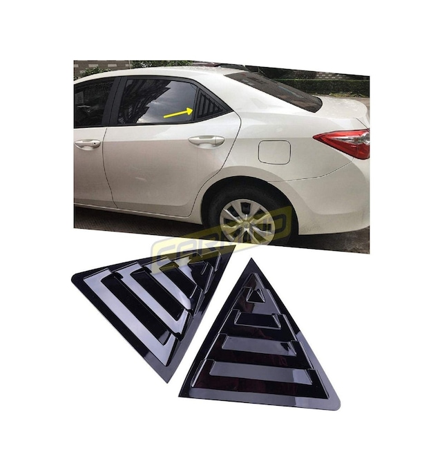 Toyota Corolla Uyumlu Kelebek Cam Vizörü Piano Black 2014-2018