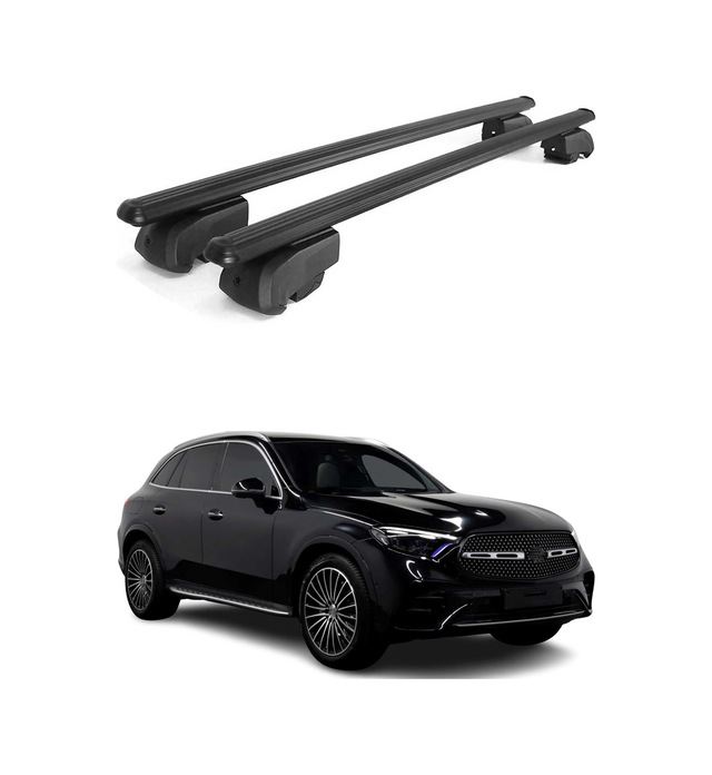 Mercedes Glc X254 2022-2027 Arası Uyumlu Port Bagaj Taşıyıcı Ara Atkı Alüminyum Siyah 2 Parça