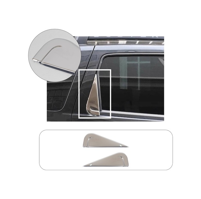 Dacia Duster Uyumlu 2010-2017 Krom Arka Cam Kelebek Yeri 2 Parça Paslanmaz Çelik