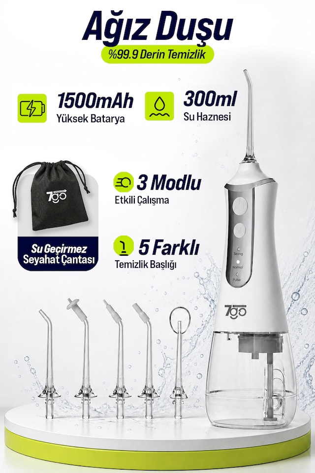 7go 7gmf1 Şarjlı Ağız Duşu Water Flosser 300 ML
