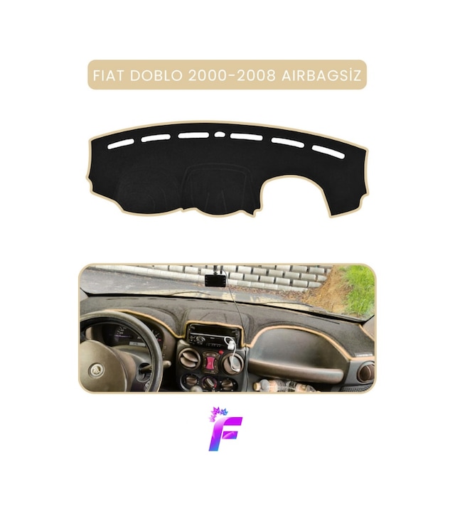 Fıat Doblo 2000-2008 Aırbagsız Torpido Örtüsü Güneşten Korur Kolay Montaj Tam Uyum Tb1 Bej