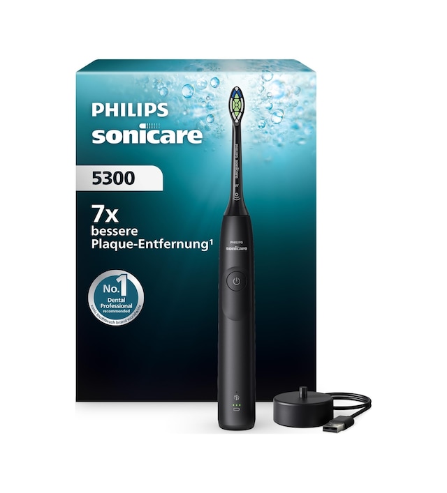 Philips Sonicare 5300 Elektrikli Diş Fırçası, 2 Yoğunluk Seviyeli Sonic Diş Fırçası, Basınç Kontrolü, Easystart, Smartimer Ve Brushpacer, Siyah, Model Hx7101/01 Yeni Teknoloji