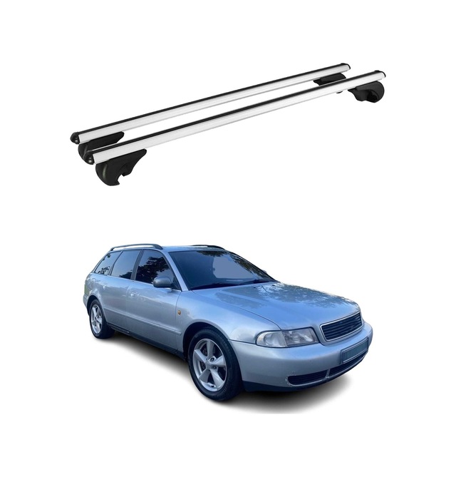 Audi A4 B5 Avant 1995-2001 Arası Uyumlu Port Bagaj Taşıyıcı Ara Atkı Alüminyum Gümüş 2 Parça