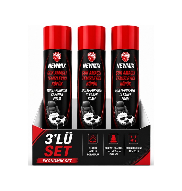3 Adet Newmix Çok Amaçlı Apc Köpük Temizleyici Aerosol 500 Ml