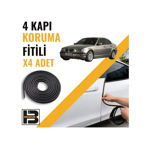 Bmw 3 Serisi E46 2001-2005 Kapı Koruma Fitili-4 Kapı-siyah-bm2347