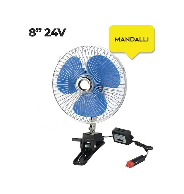 Sentinel Oto Vantilatör 24v 8 İnch Mandallı Çakmak Girişli