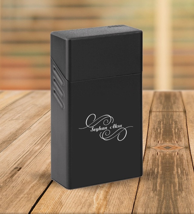 Bk Gift Kişiye Özel İsimli Siyah Touch/slender Boy Metal Sigara Kutusu-3