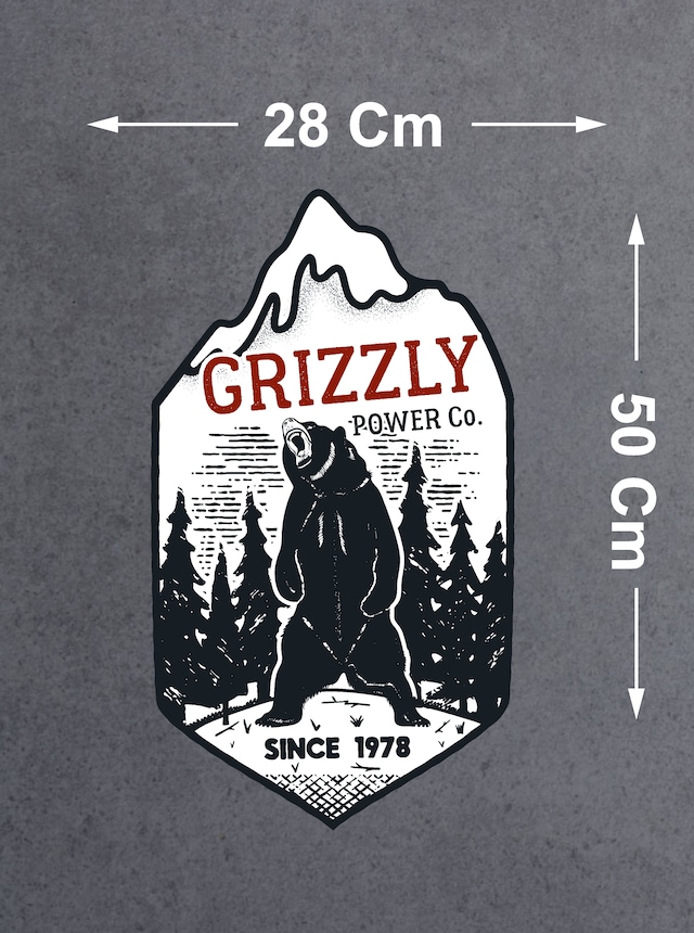 Boz Ayı Grizzly Sticker - Off Road 4x4 Adventure Kamp Dağ Orman Sticker - Araba Oto Motosiklet Karavan Sticker - 00047 50X28 Cm