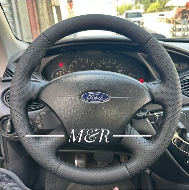 Ford Focus 1 Kasa Kaplama Deri Direksiyon Kılıfı Siyah