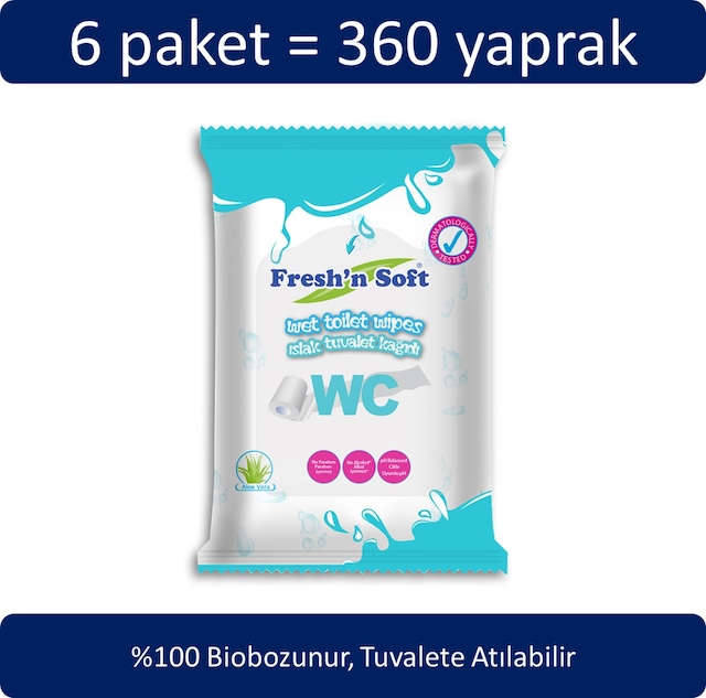 Fresh'N Soft Islak Tuvalet Kağıdı 6 X 60'Lı