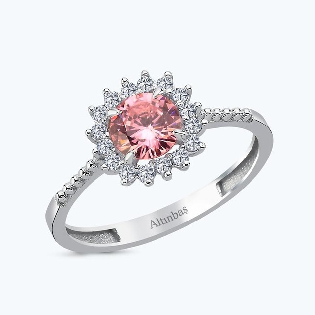 Altınbaş Altın Pembe Taşlı Yüzük Yzvr9952-24627 Çok Renkli