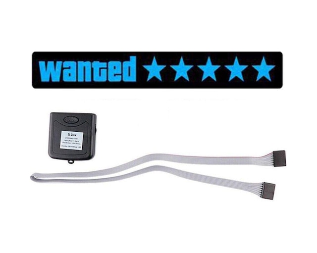 Araba Penceresi Çeşitli Stiller Elektrikli Ön Cam Etiketi Led Araç Plakası Güvenlik İşaretleri Araba Çıkartmaları Blue Wanted