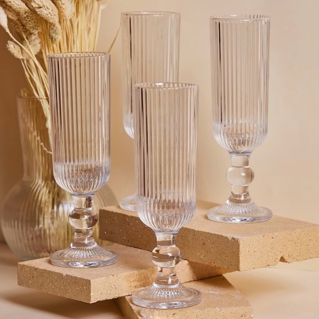 6 Adet Kristal Ayaklı Kahve Yanı Su Ve Meşrubat Bardağı