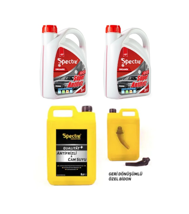 2 Adet Spectre 3 Lt. Kırmızı Antifriz 5 Lt. Antifrizli Cam Suyu N11.470