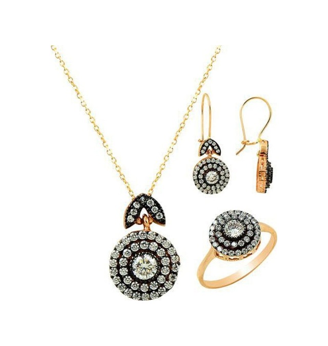Üçlü Set Beyaz Rose 9,26 Gram 14 Ayar Altın