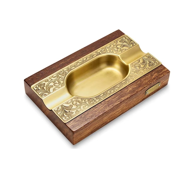 Cigarloong Ahşap Puro Küllüğü Damascus Gold 2li