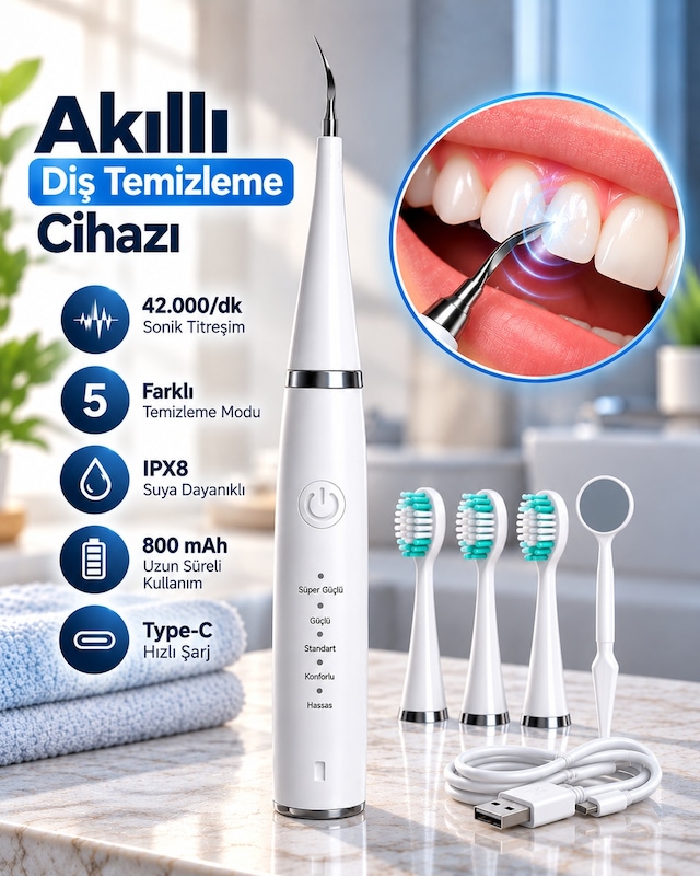 Lexroo 1. Taşınabilir Akıllı Diş Temizleme Cihazı Ayarlanabilir 5