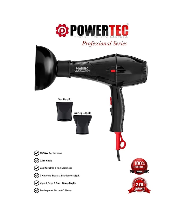 Powertec Tr701 Vigolu Kuaför Fön Makinesi Saç Kurutma