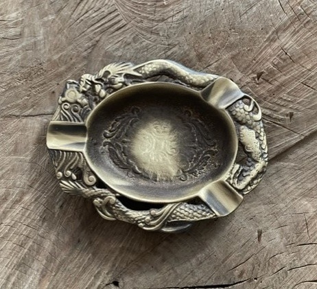 ANTİK PİRİNÇ OVAL KÜLLÜK PURO KÜLLÜĞÜ SİĞARA KÜLLÜK 11*14CM