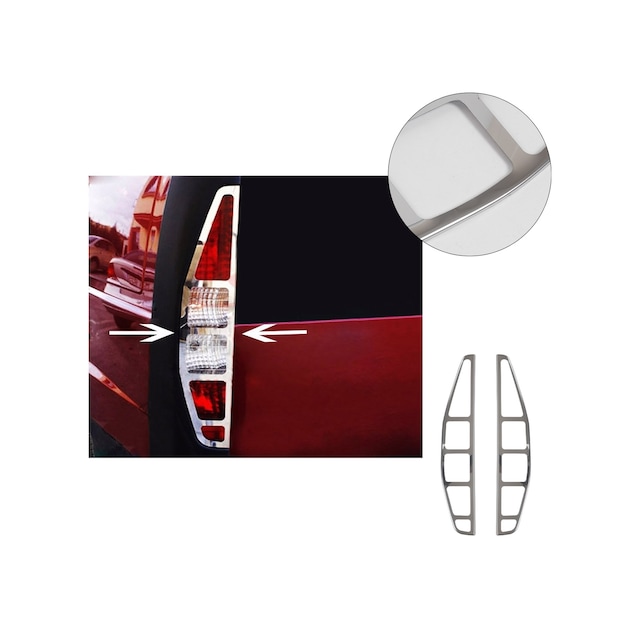 Fiat Doblo Uyumlu 2000-2006 Krom Stop Çerçevesi 2 Parça Paslanmaz Çelik