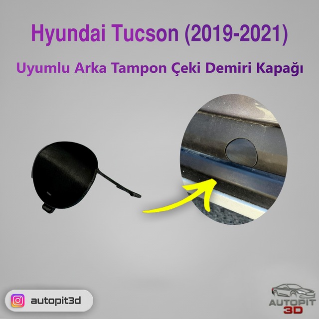 Hyundai Tucson Facelift 2019-2021 Uyumlu Arka Tampon Çeki Demiri Kapağı
