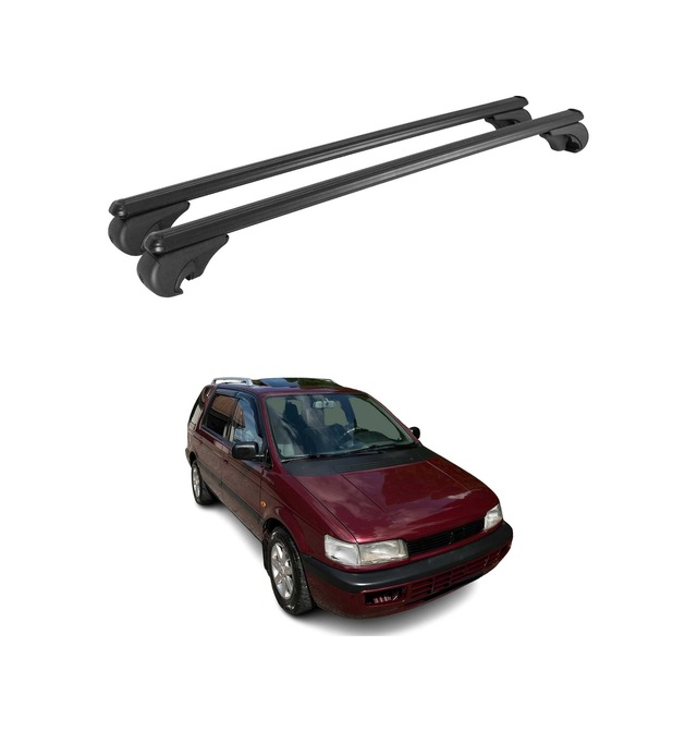 Mitsubishi Space Wagon Iıı 1998-2003 Arası Uyumlu Port Bagaj Taşıyıcı Ara Atkı Alüminyum Siyah 2 Parça