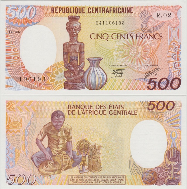 Orta Afrika Cumhuriyeti 500 Frank 1987 Çil.