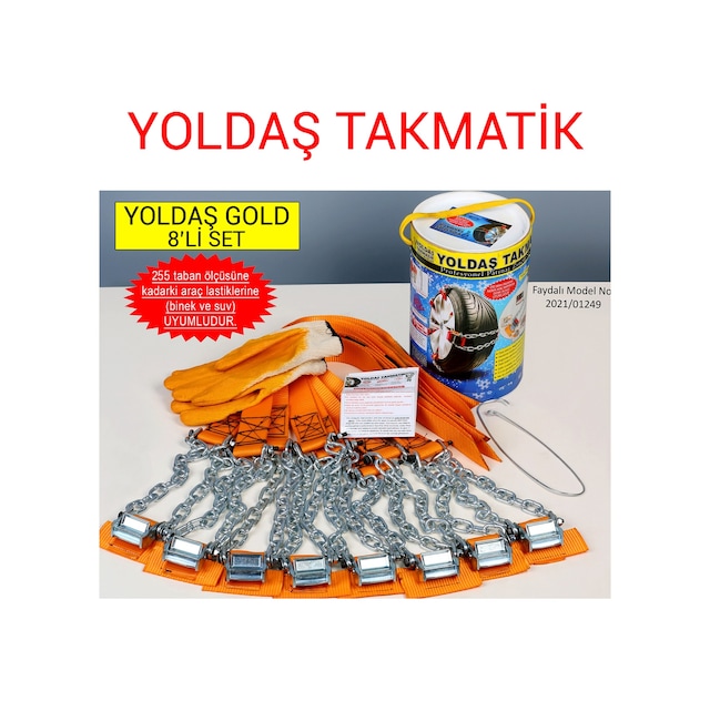 Yoldaş Takmatik 8'li Gold Takmatik Kar Zinciri Suv Ve Binek İçin