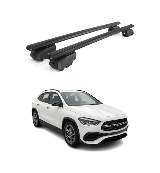 Mercedes Gla H247 2020-2027 Arası Uyumlu Port Bagaj Taşıyıcı Ara Atkı Alüminyum Siyah 2 Parça