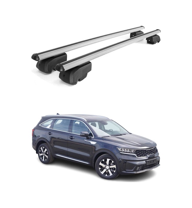 Kia Sorento Iv 2021-2027 Arası Uyumlu Port Bagaj Taşıyıcı Ara Atkı Alüminyum Gümüş 2 Parça