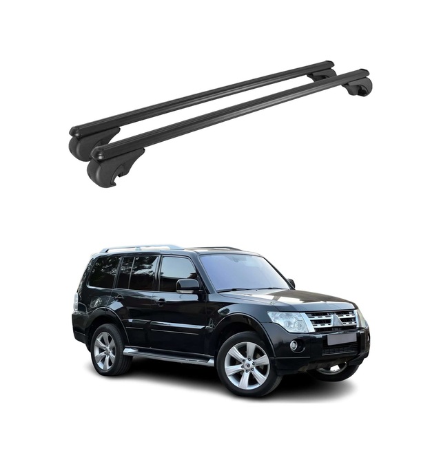 Mitsubishi Pajero Sport Iı 2008-2016 Arası Uyumlu Port Bagaj Taşıyıcı Ara Atkı Alüminyum Siyah 2 Parça