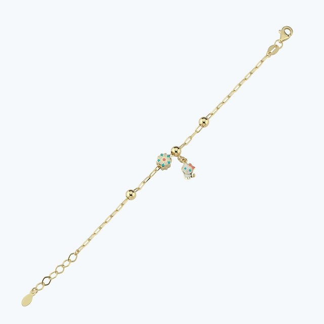 Altınbaş Altın Çocuk Kedili Bileklik Blmk14399-24754 Renkli