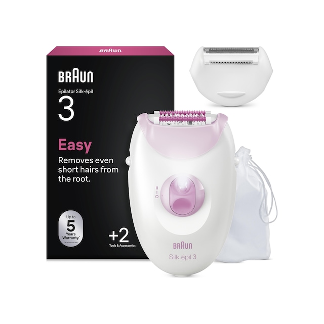 Braun Silk Épil 3 Kablolu Epilatör, Kalıcı Pürüzsüz Cilt, 3-033