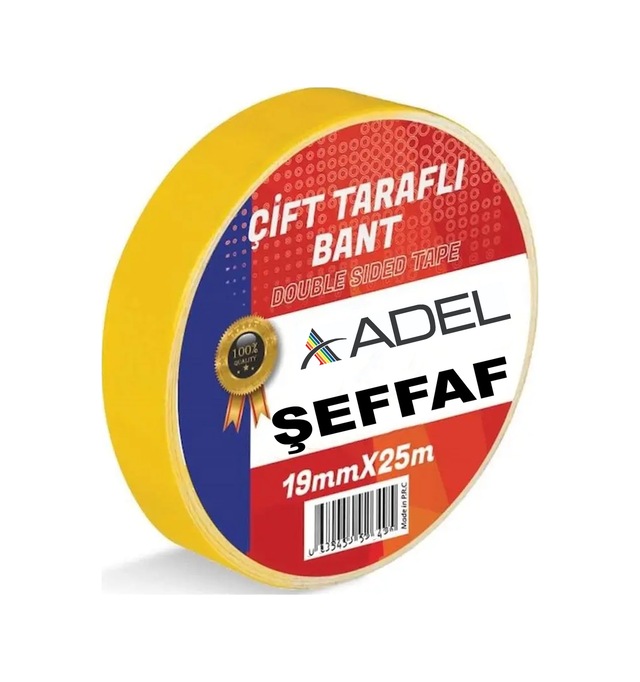 ADEL 19X25 METRE ÇİFT TARAFLI İNCE BANT ŞEFFAF GÜÇLÜ