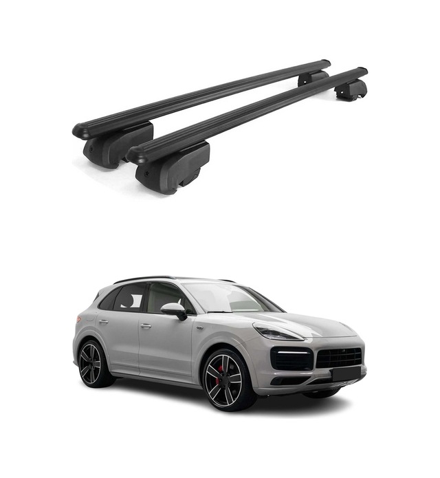 Porsche Cayenne Iıı 2018-2027 Arası Uyumlu Port Bagaj Taşıyıcı Ara Atkı Alüminyum Siyah 2 Parça
